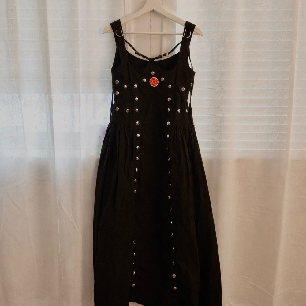 Chic Black Maxi Dress with Button Accents- sold on Depop
